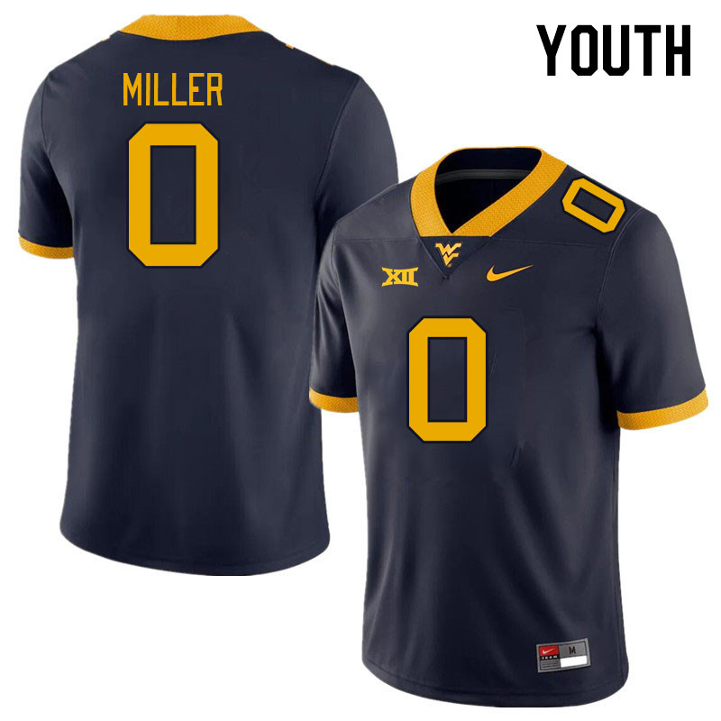 Youth #0 Montre Miller West Virginia Mountaineers College Football Jerseys Stitched Sale-Navy - Click Image to Close